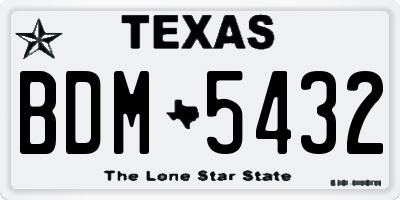 TX license plate BDM5432