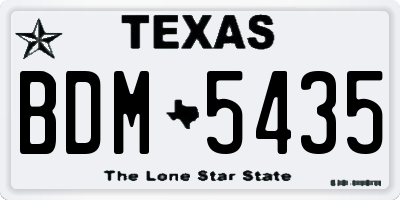 TX license plate BDM5435