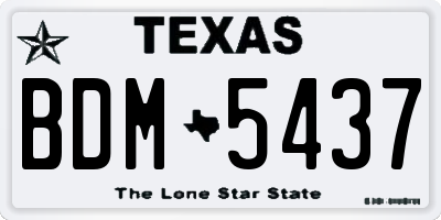 TX license plate BDM5437