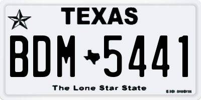 TX license plate BDM5441