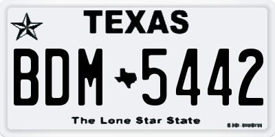 TX license plate BDM5442