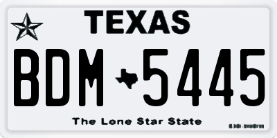 TX license plate BDM5445