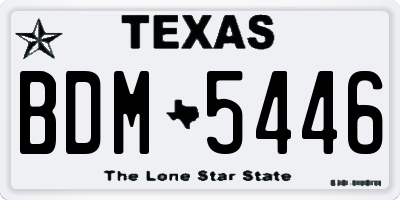 TX license plate BDM5446
