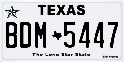TX license plate BDM5447