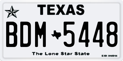 TX license plate BDM5448