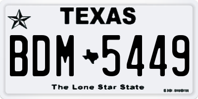 TX license plate BDM5449