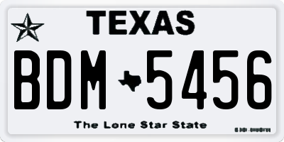 TX license plate BDM5456