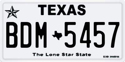 TX license plate BDM5457