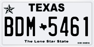TX license plate BDM5461