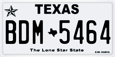 TX license plate BDM5464