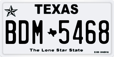 TX license plate BDM5468