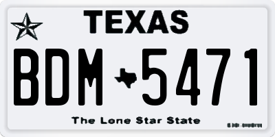 TX license plate BDM5471