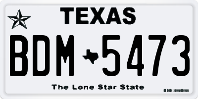 TX license plate BDM5473