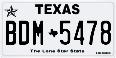 TX license plate BDM5478
