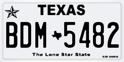 TX license plate BDM5482