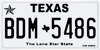 TX license plate BDM5486