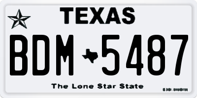 TX license plate BDM5487