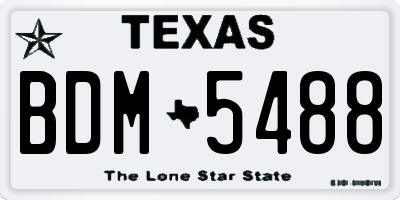 TX license plate BDM5488