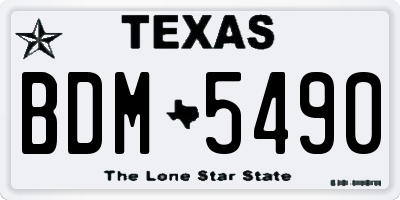 TX license plate BDM5490