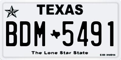 TX license plate BDM5491