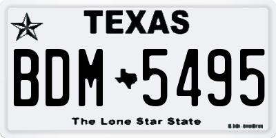 TX license plate BDM5495
