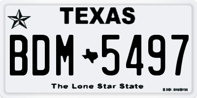 TX license plate BDM5497