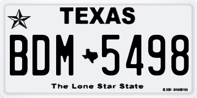 TX license plate BDM5498