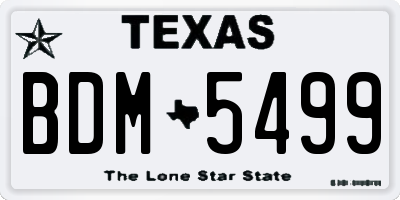TX license plate BDM5499
