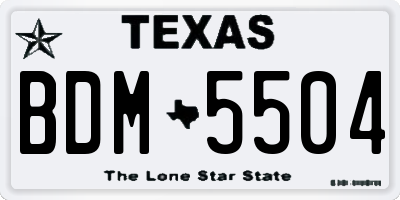 TX license plate BDM5504