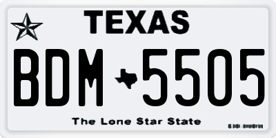 TX license plate BDM5505