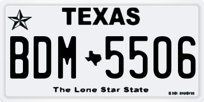 TX license plate BDM5506