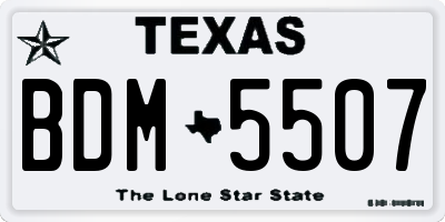 TX license plate BDM5507