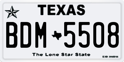 TX license plate BDM5508