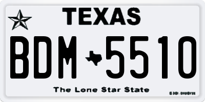 TX license plate BDM5510