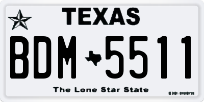 TX license plate BDM5511
