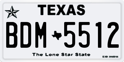 TX license plate BDM5512