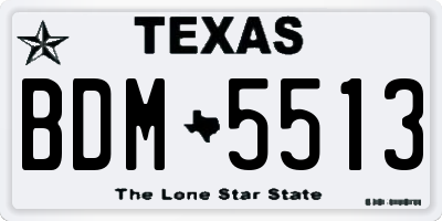TX license plate BDM5513