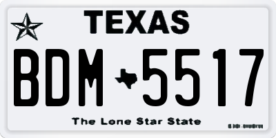 TX license plate BDM5517