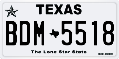 TX license plate BDM5518