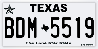 TX license plate BDM5519