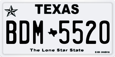TX license plate BDM5520