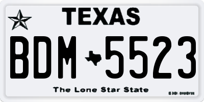 TX license plate BDM5523
