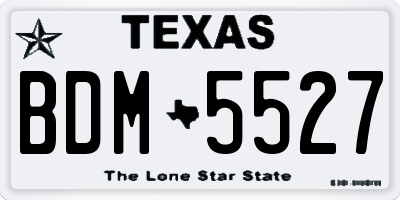 TX license plate BDM5527