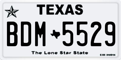 TX license plate BDM5529