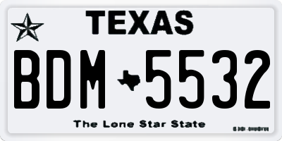 TX license plate BDM5532
