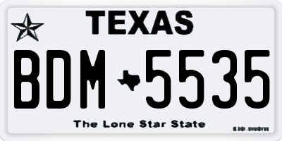 TX license plate BDM5535