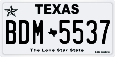 TX license plate BDM5537