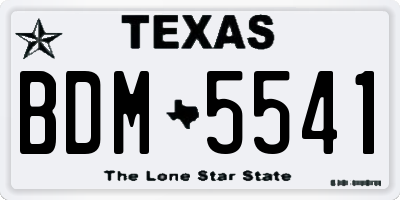 TX license plate BDM5541