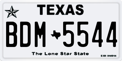 TX license plate BDM5544