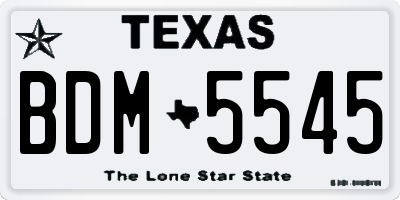 TX license plate BDM5545